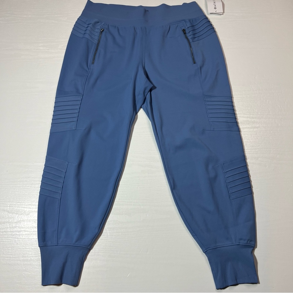 Athleta Venice Moto Jogger Womens 1X Blue Ankle Cuffed